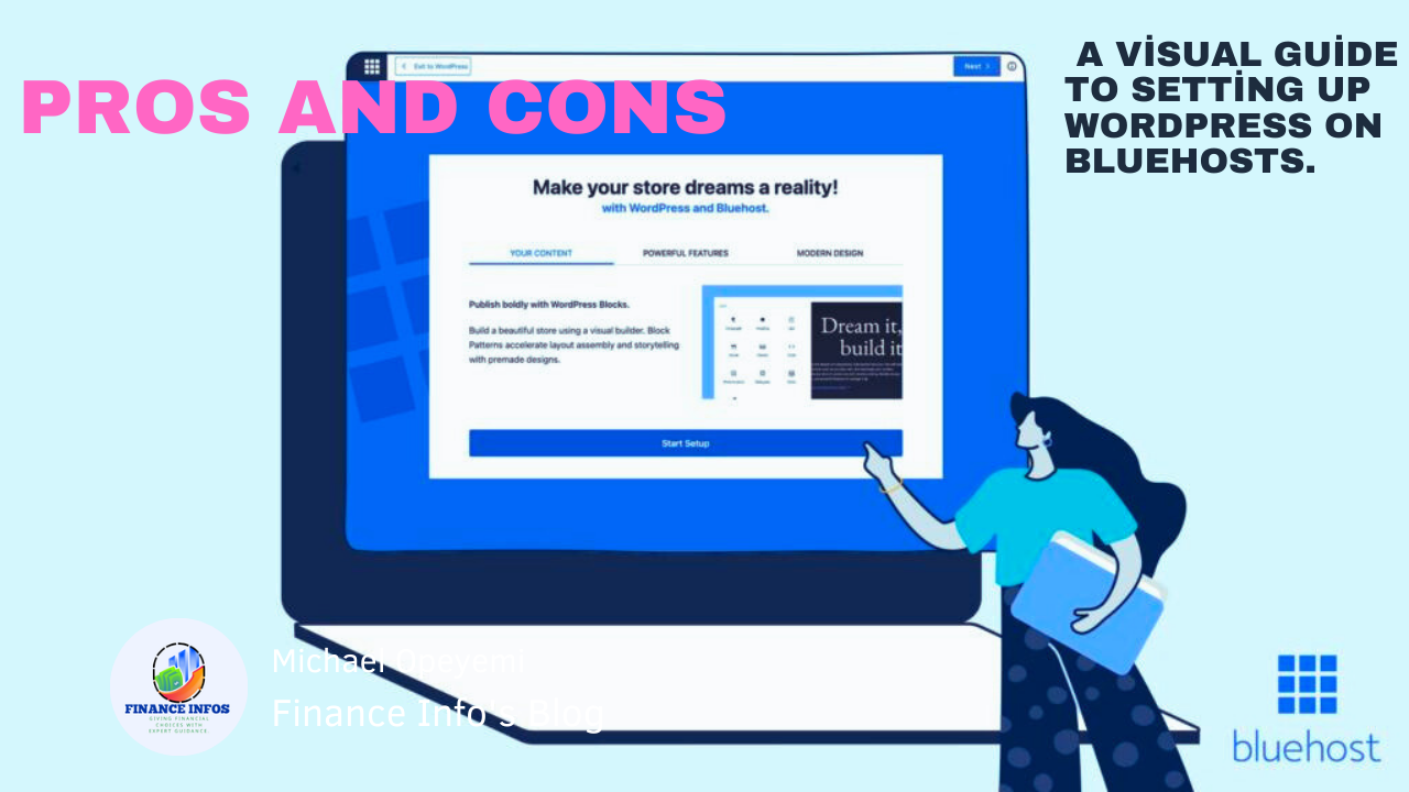 Step-by-step guide to setting up WordPress on Bluehost., web hosting 